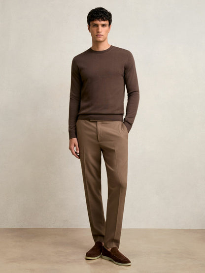 Slim-Fit Internal-Drawstring Trousers Camel | Men