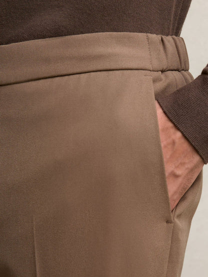 Slim-Fit Internal-Drawstring Trousers Camel | Men