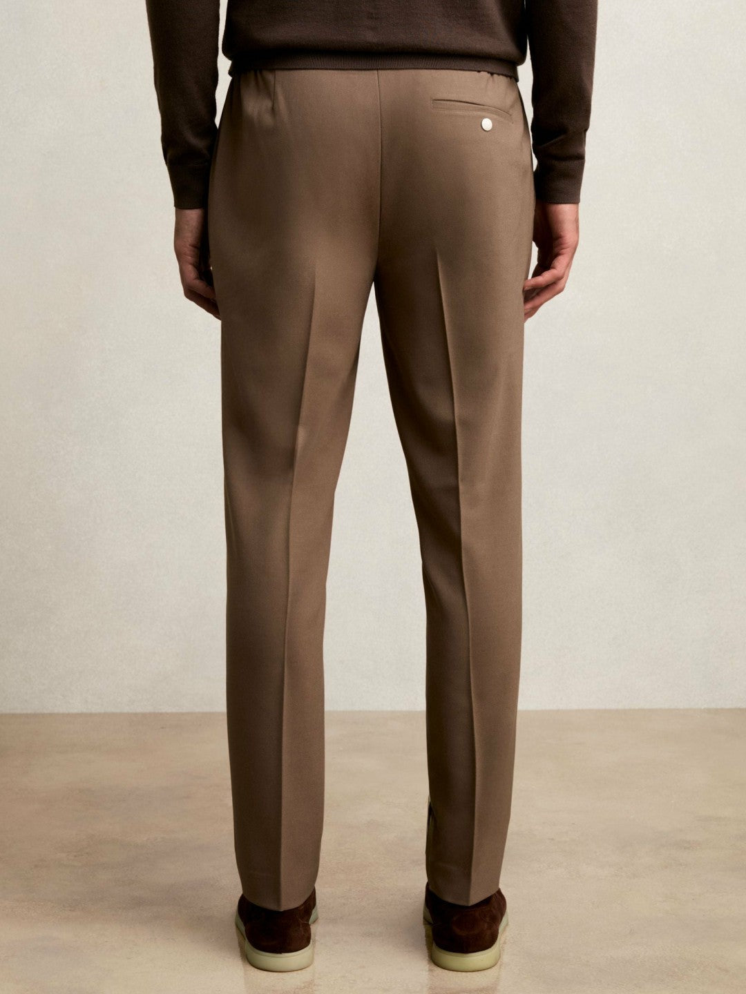 Slim-Fit Internal-Drawstring Trousers Camel | Men