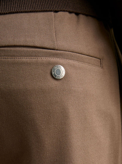 Slim-Fit Internal-Drawstring Trousers Camel | Men