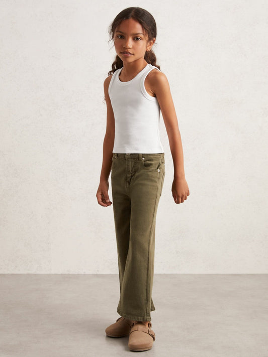 3-9 yrs Stretch-Cotton Ribbed Vest Ivory | Children & Baby