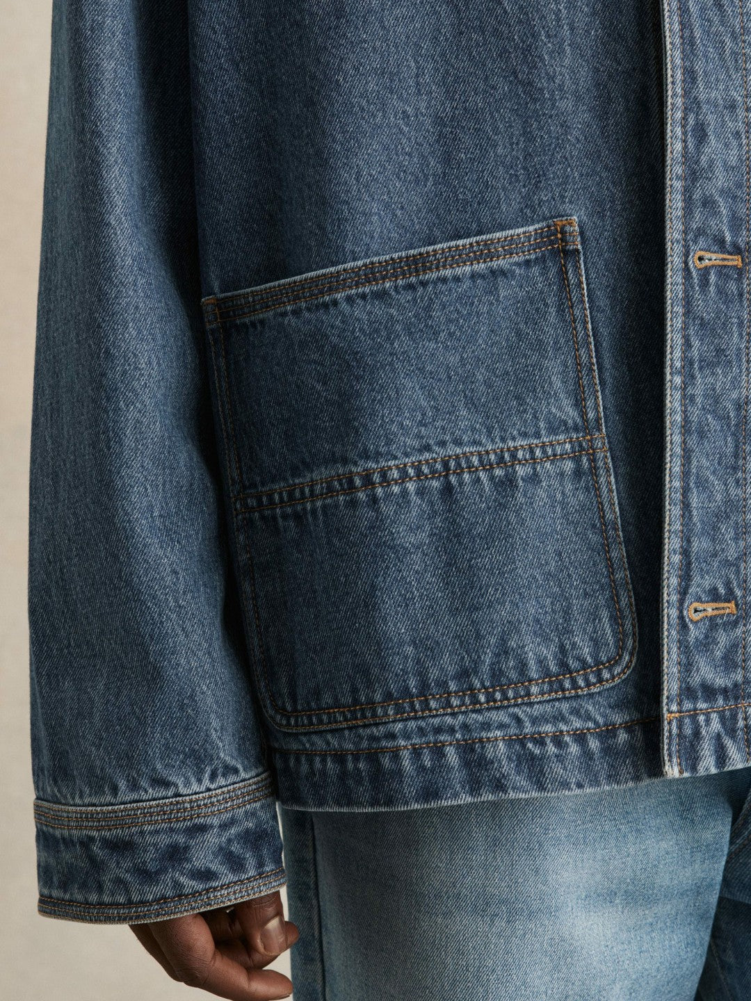 Corduroy Collar Denim Worker Jacket Denim Blue | Men
