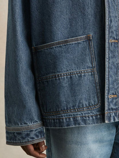 Corduroy Collar Denim Worker Jacket Denim Blue | Men