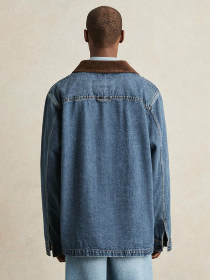 Corduroy Collar Denim Worker Jacket Denim Blue | Men