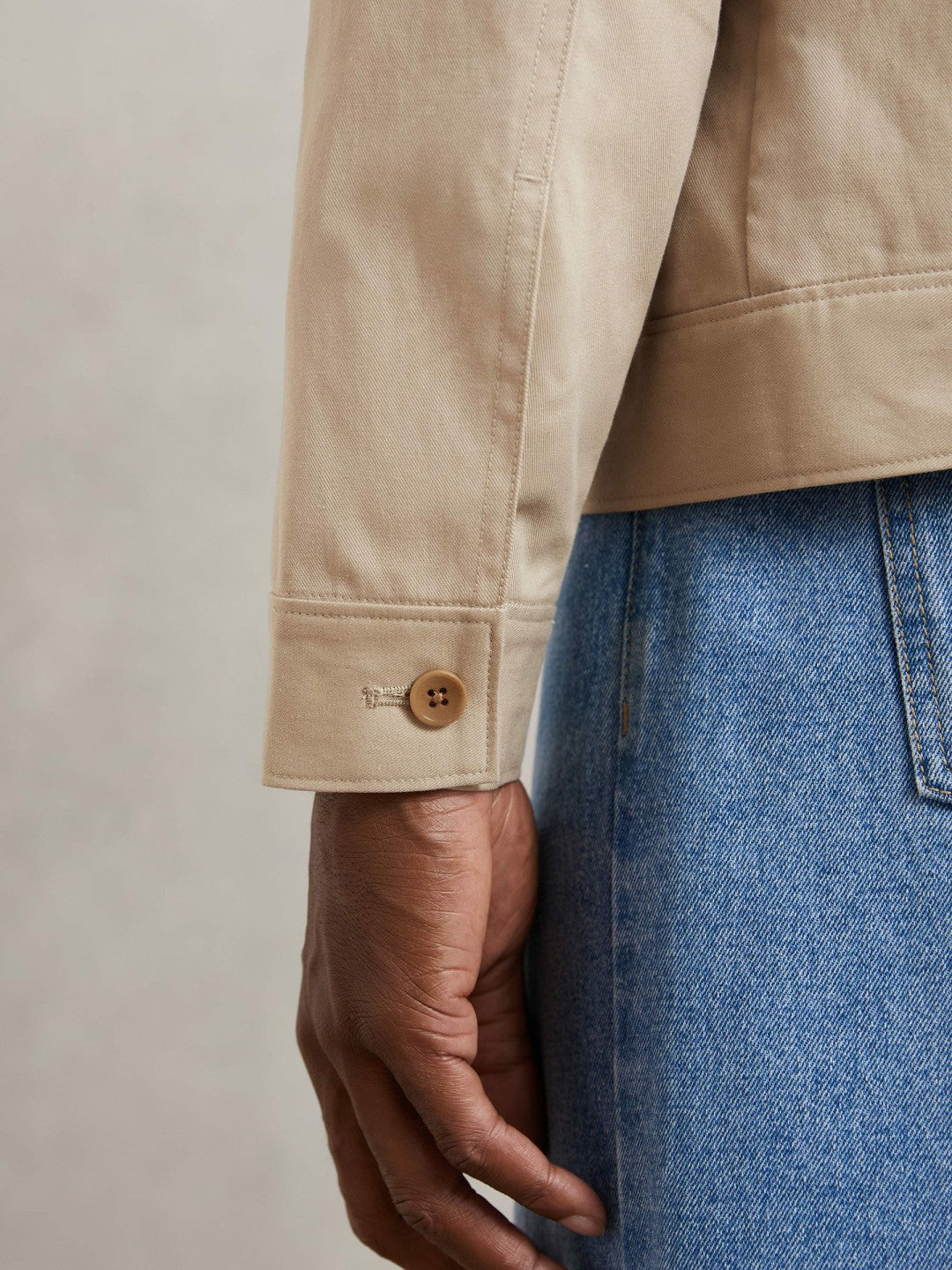 Paige Flap Pocket Worker Jacket Beige | Men
