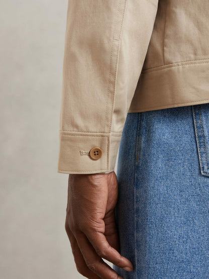 Paige Flap Pocket Worker Jacket Beige | Men