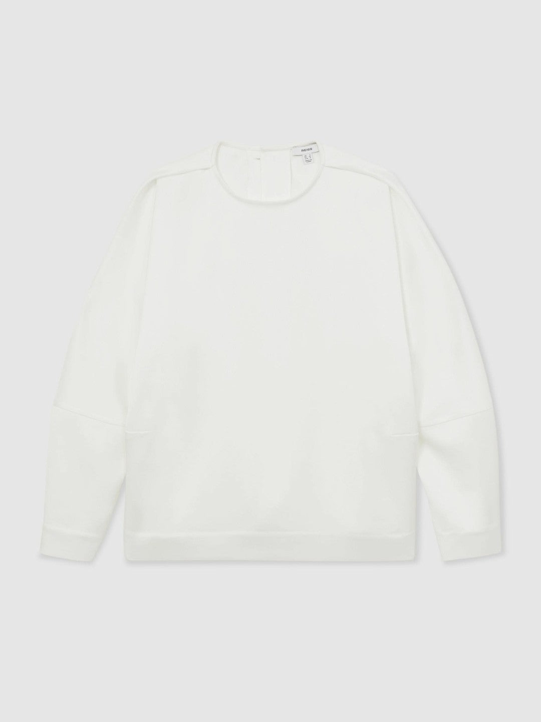 Satin Button-Back Long-Sleeve Top Ivory | Women