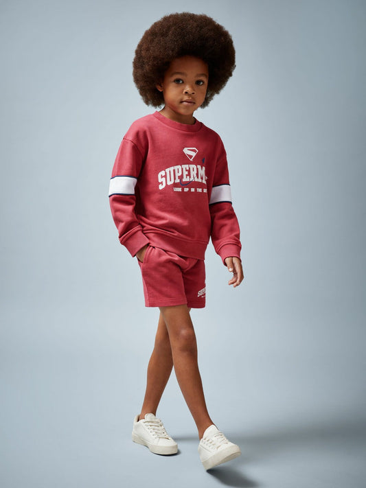 9-13 yrs Superman Cotton Logo Sweatshirt Red | Children & Baby