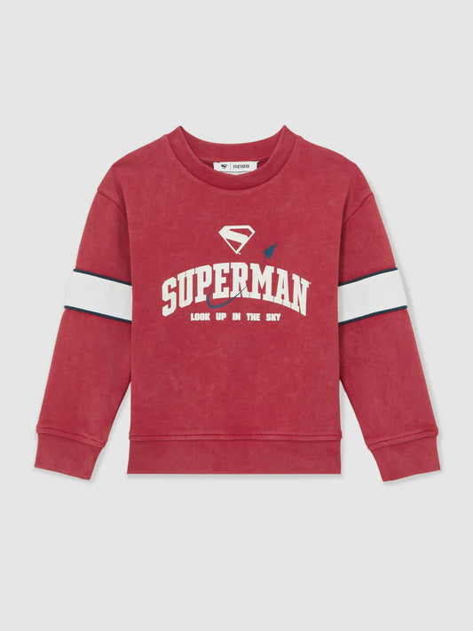 9-13 yrs Superman Cotton Logo Sweatshirt Red | Children & Baby