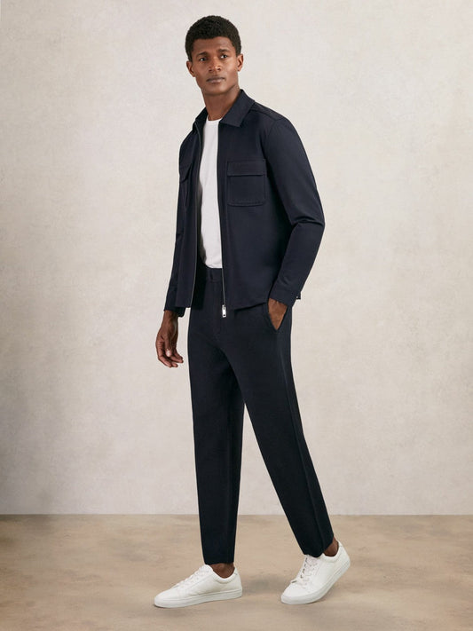 Tapered Knitted Trousers Navy | Men