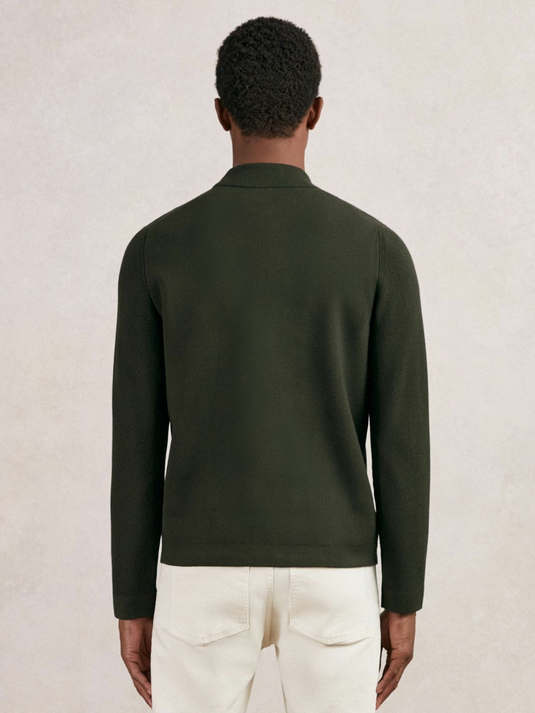 Four-Pocket Zip-Through Cardigan Forest Green | Men