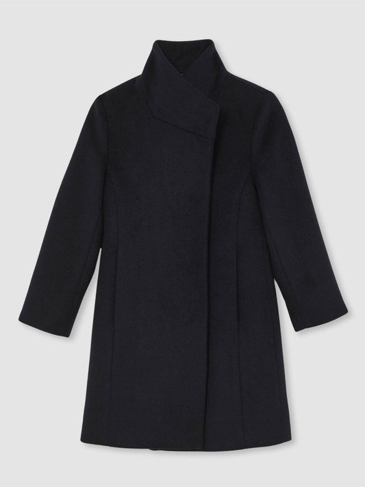 Wool-Blend Funnel-Neck Coat Navy | Children & Baby