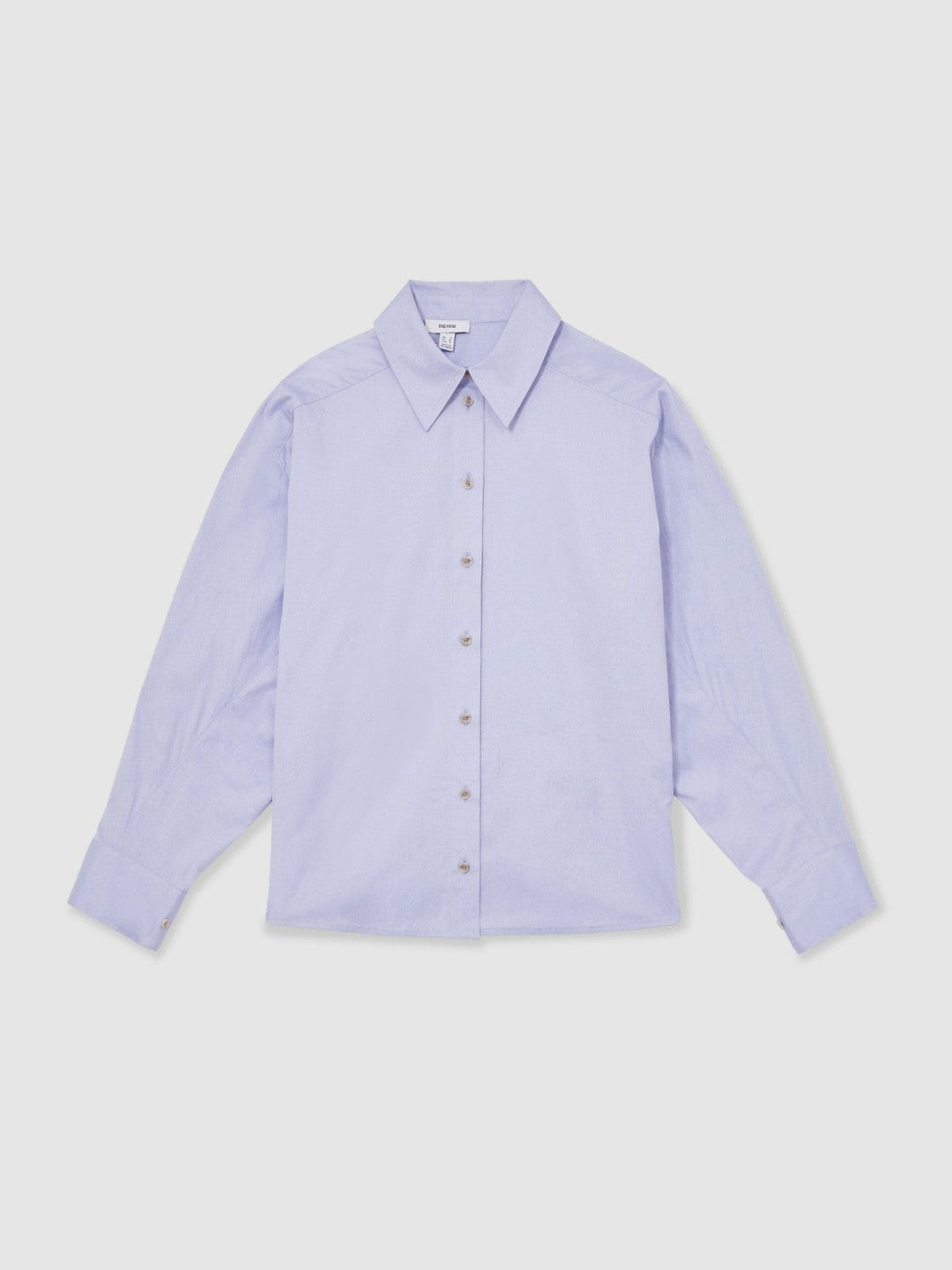 Cotton Button Through Oxford Shirt Blue | Women
