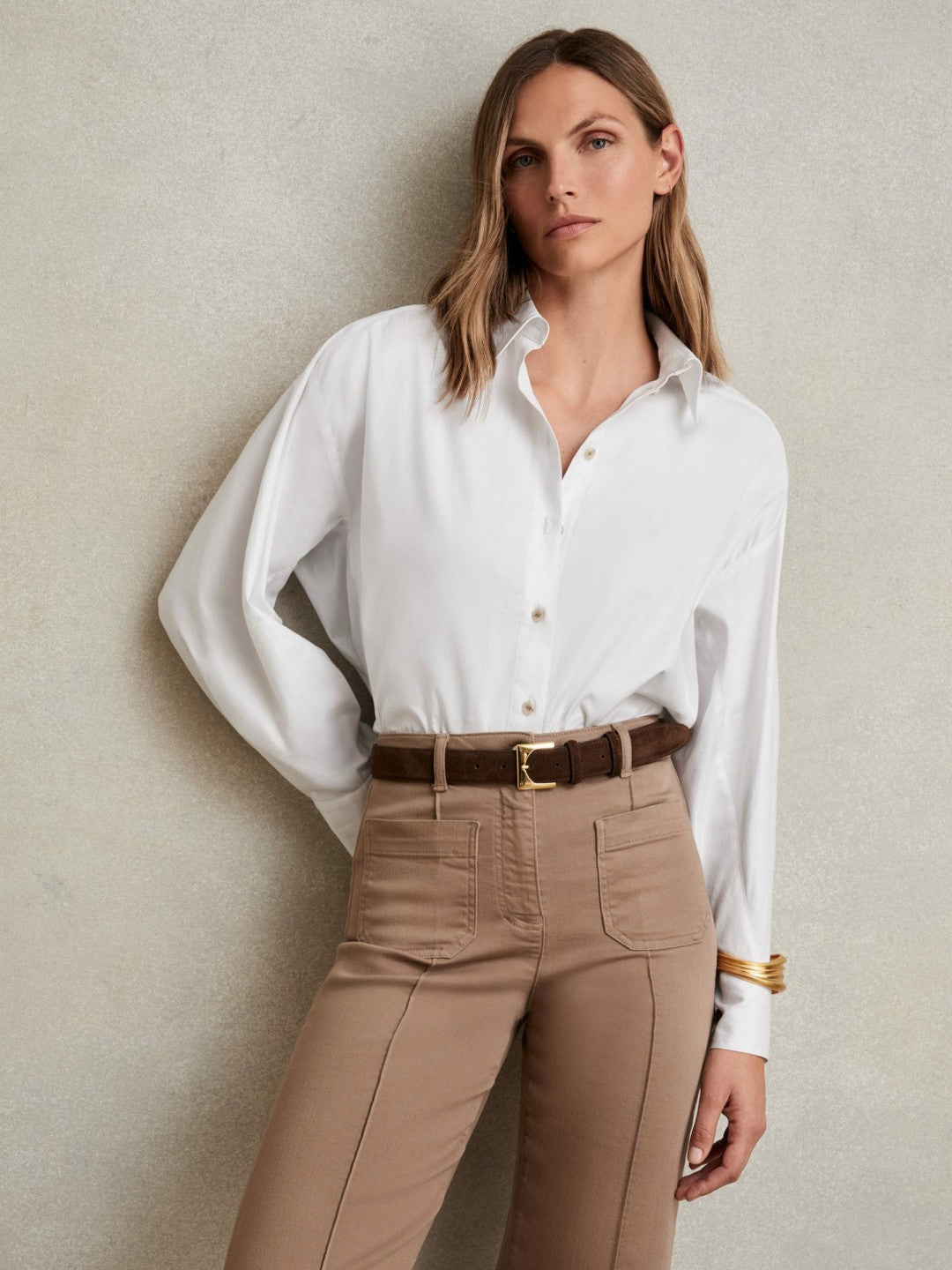 Cotton Button Through Oxford Shirt White | Women