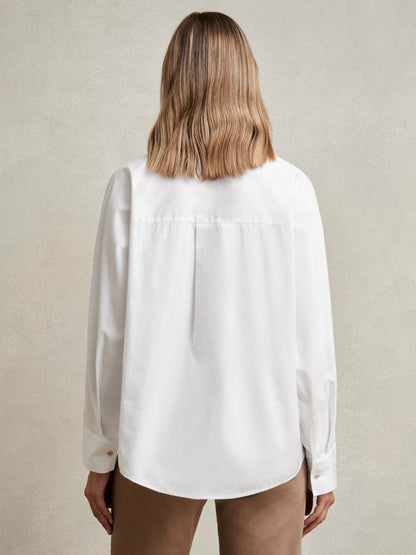 Cotton Button Through Oxford Shirt White | Women