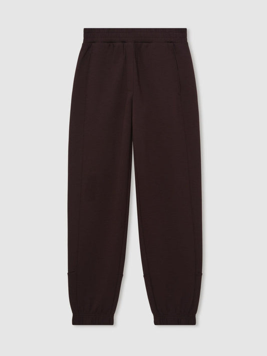 Tapered Elasticated-Waist Joggers Plum | Women