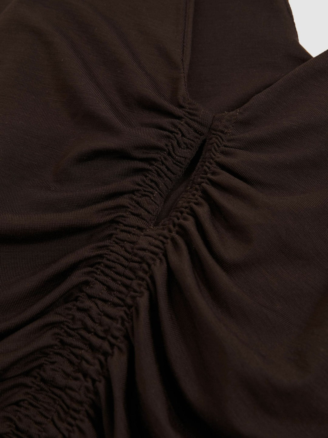 Stretch Lyocell Jersey Ruched Vest Chocolate Brown | Women