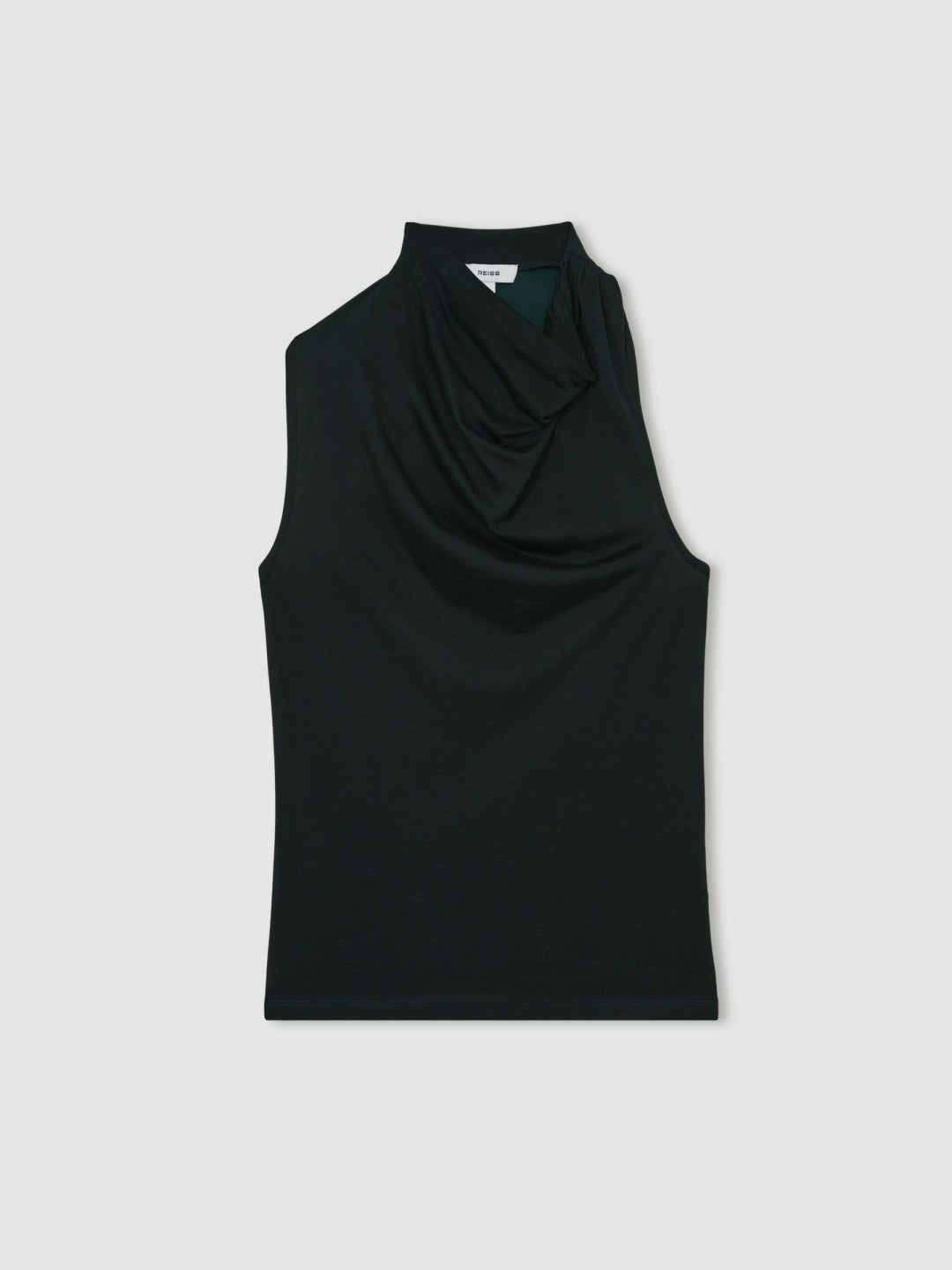 Cotton-Blend Cowl-Neck Sleeveless Top Green | Women