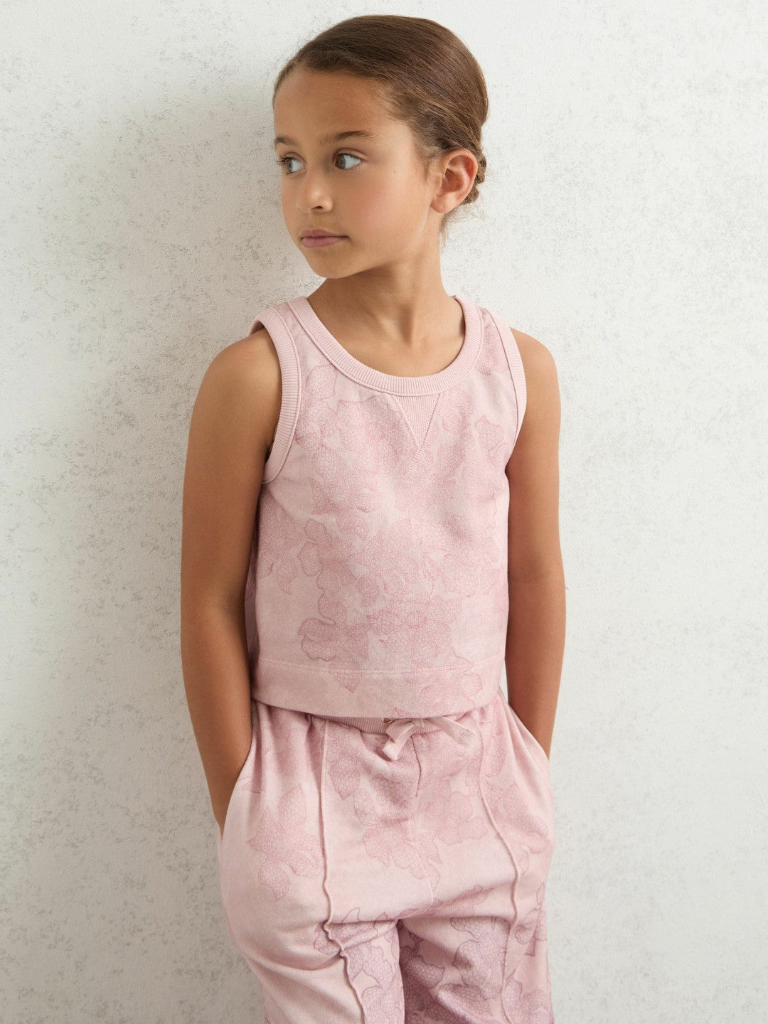 9-13 yrs Cotton Floral Vest and Joggers Set Pink Print | Children & Baby
