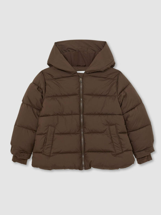 3-9 yrs Short Hooded Puffer Coat Chocolate | Children & Baby