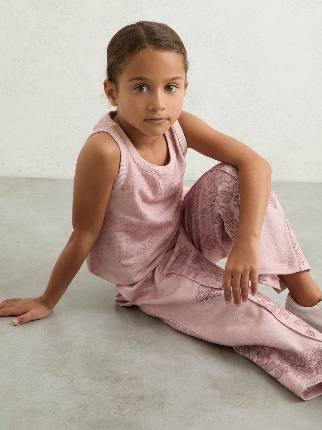 3-9 yrs Cotton Floral Vest and Joggers Set Pink Print | Children & Baby