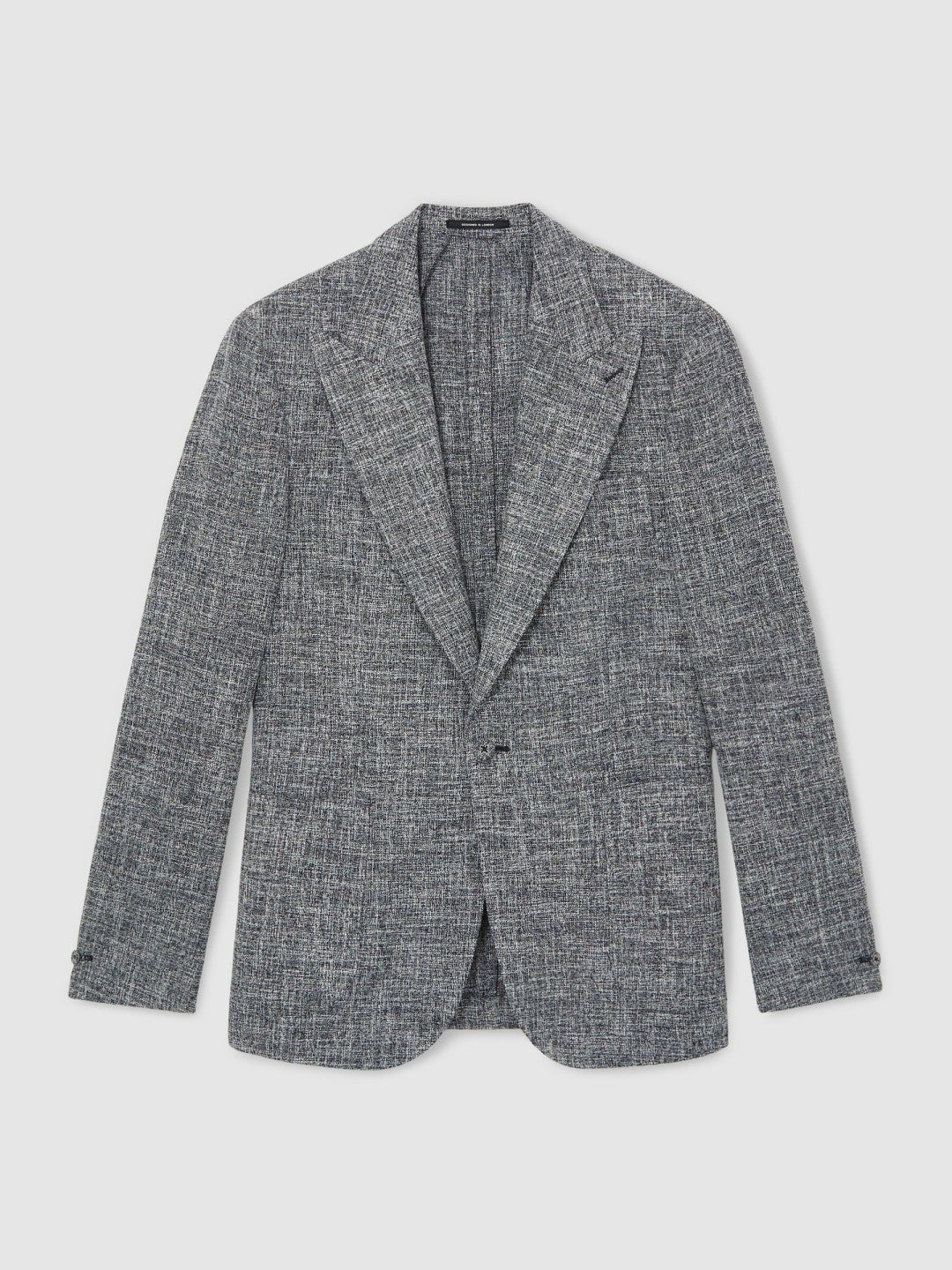 Single-Breasted Textured Mélange Blazer Slim-Fit Navy Melange | Men