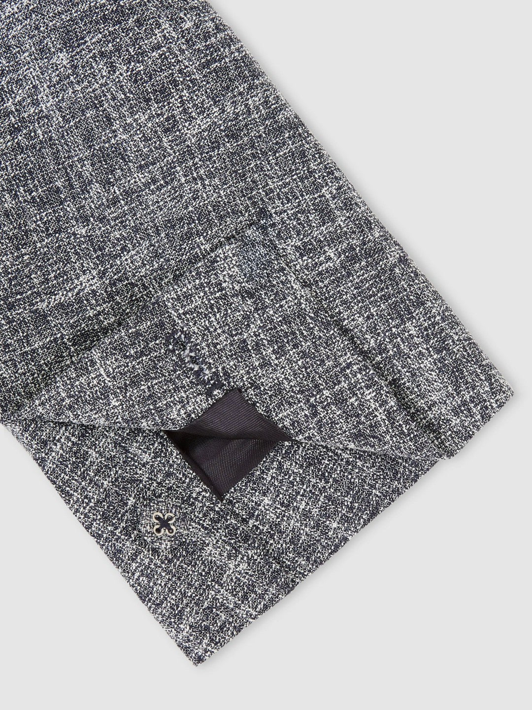 Single-Breasted Textured Mélange Blazer Slim-Fit Navy Melange | Men