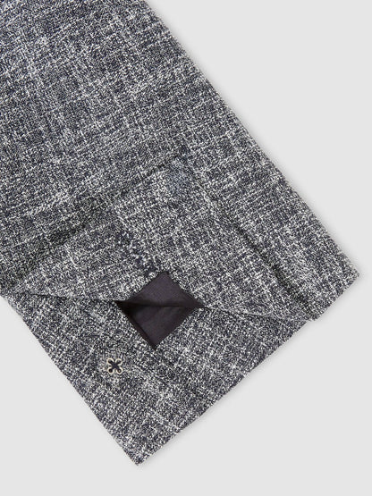 Single-Breasted Textured Mélange Blazer Slim-Fit Navy Melange | Men