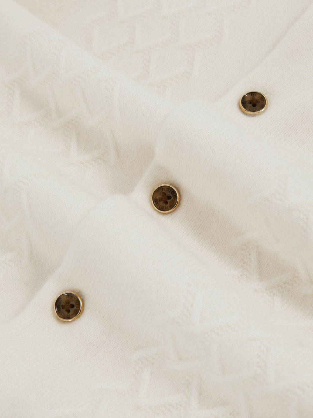 3-9 yrs Wool V-Stitch Button-Through Cardigan Off White | Children & Baby