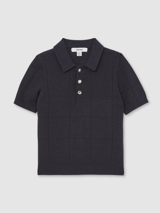 9-13 yrs Stitch-Detail Press-Stud Polo Shirt Navy Blue | Children & Baby