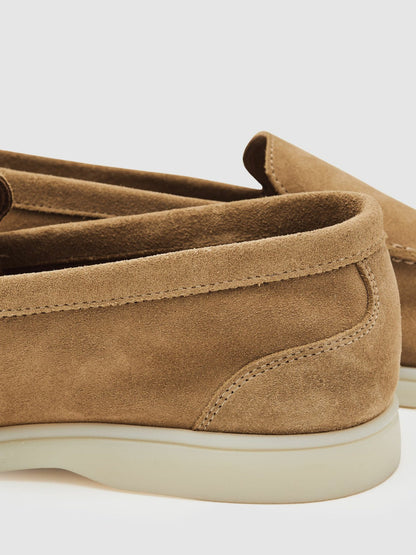 Suede Slip-On Loafers Stone | Men