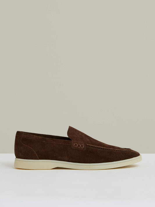 Suede Slip-On Loafers Chocolate Brown | Men
