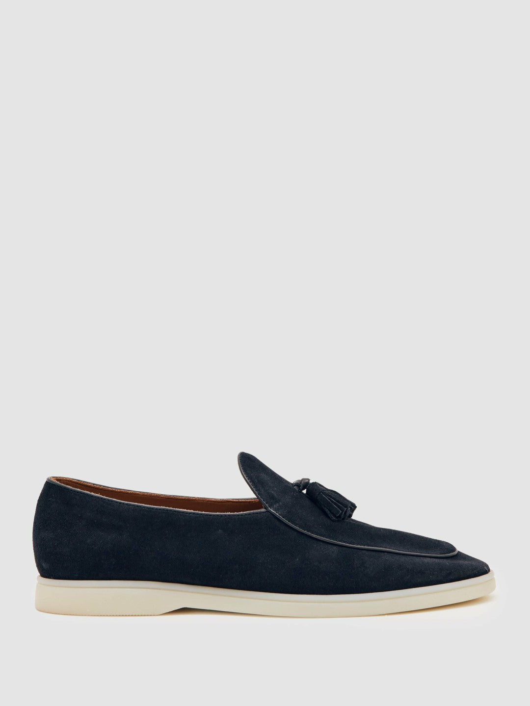 Suede Tassel Loafers Navy | Men
