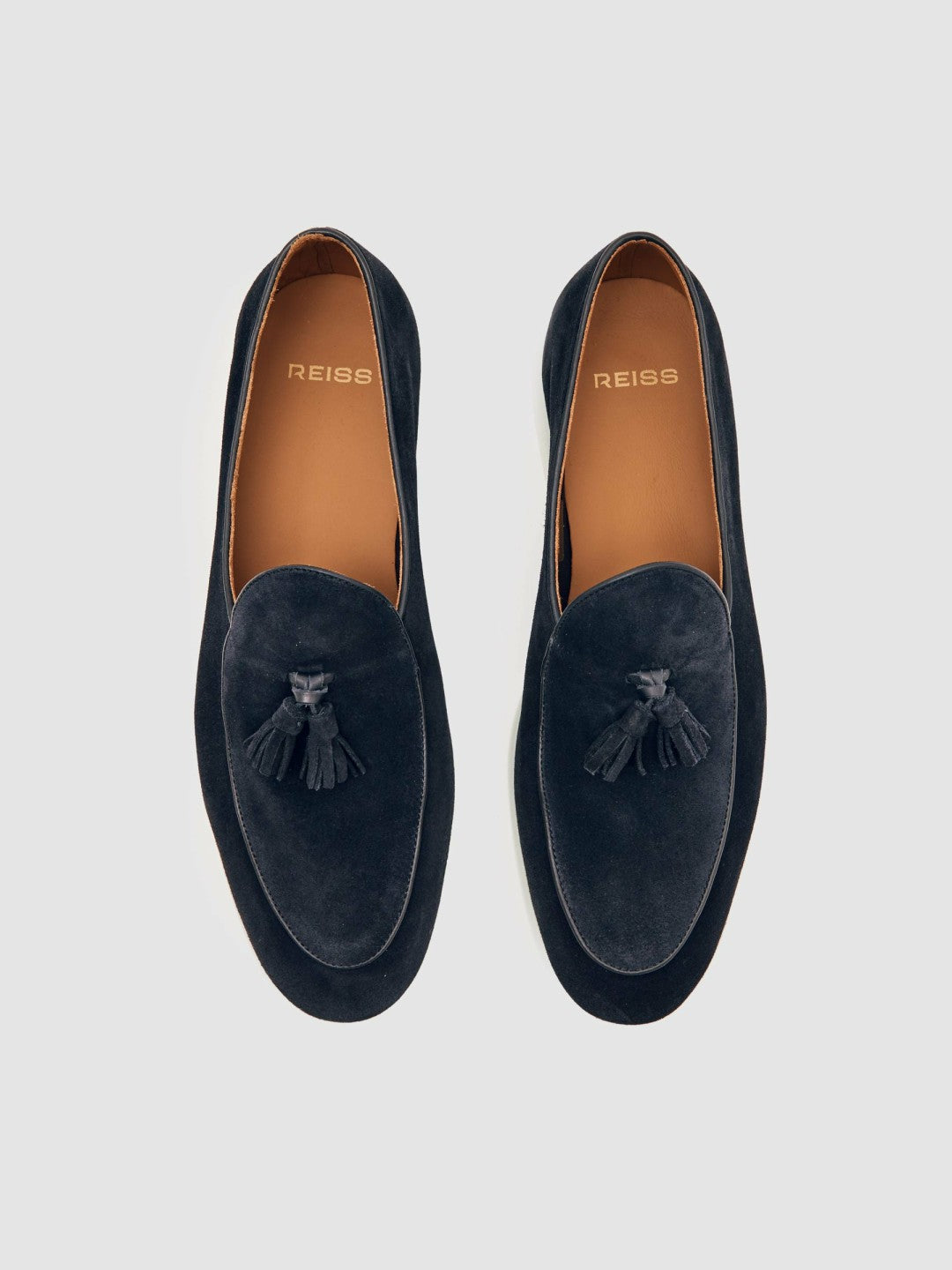 Suede Tassel Loafers Navy | Men