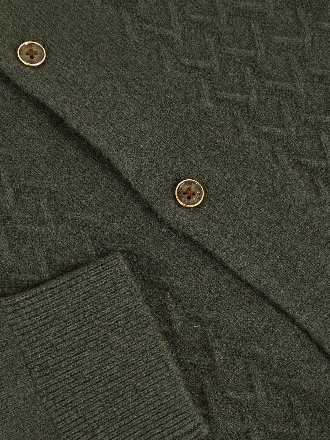 13-14 yrs Wool V-Stitch Button-Through Cardigan Forest Green | Children & Baby