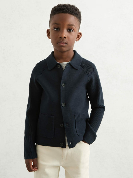 3-9 yrs Button-Through Knitted Cardigan Navy | Children & Baby