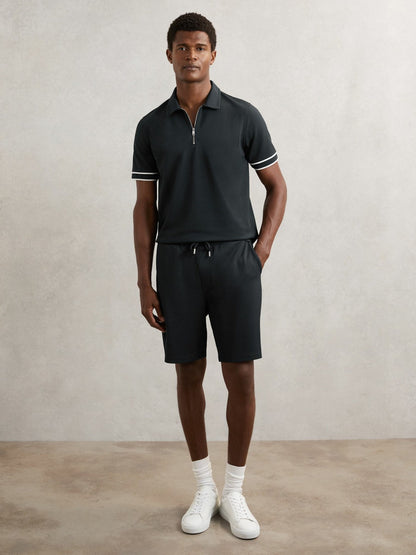 Textured Drawstring Shorts Navy | Men