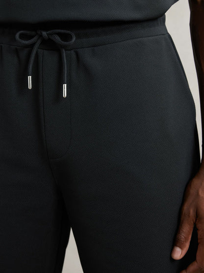 Textured Drawstring Shorts Navy | Men