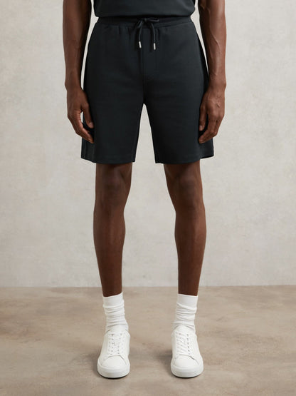 Textured Drawstring Shorts Navy | Men