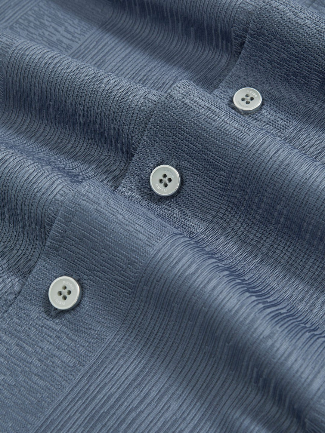 Jacquard-Stripe Cuban-Collar Shirt Airforce Blue | Men