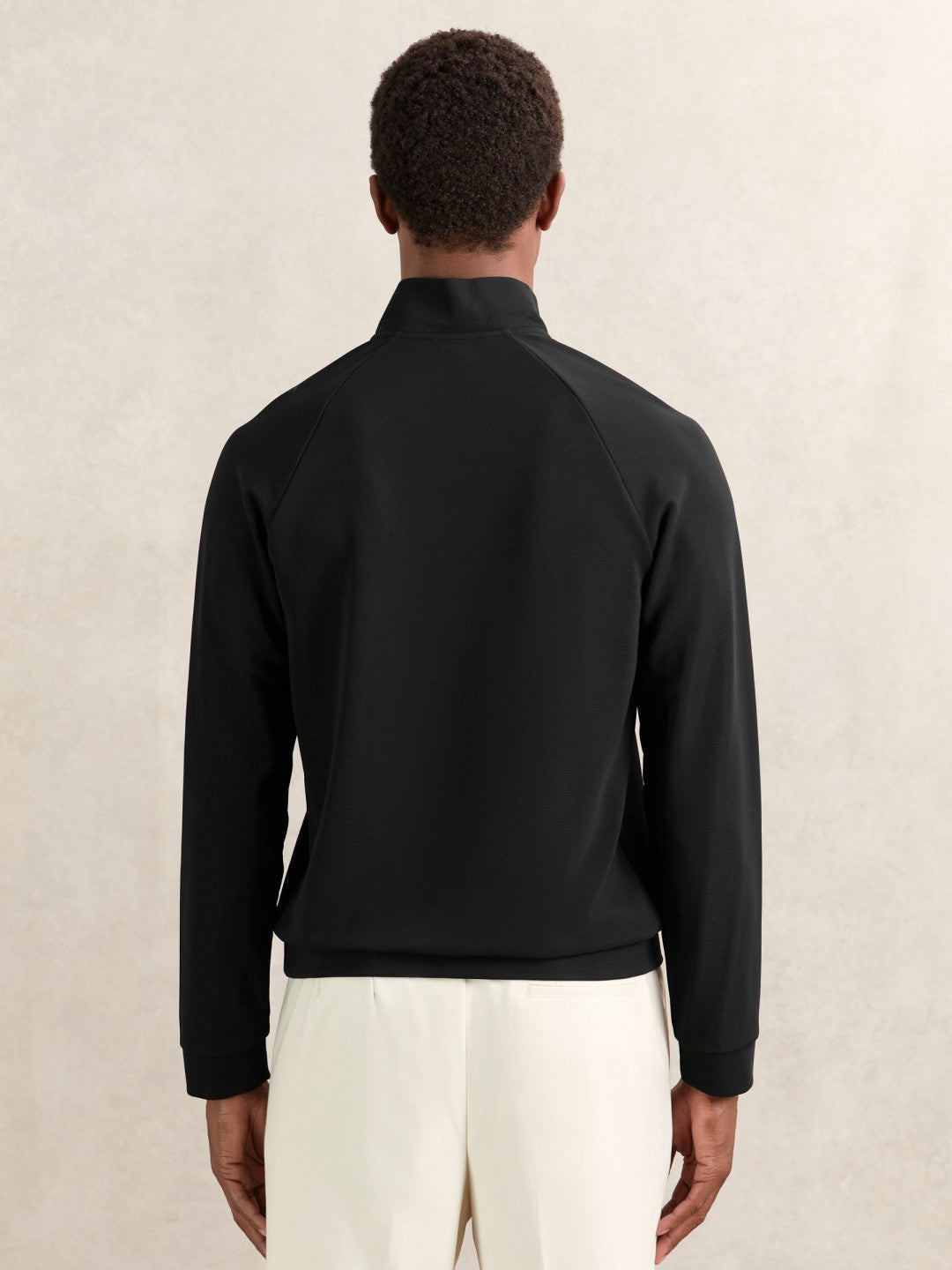 Half-Zip Funnel-Neck Sweatshirt Black | Men