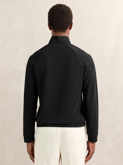 Half-Zip Funnel-Neck Sweatshirt Black | Men