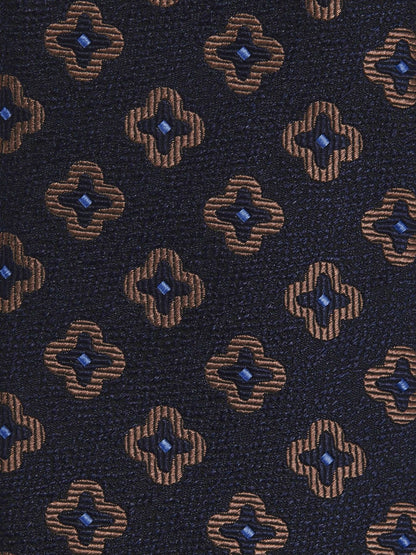 Silk-Wool Floral-Medallion Tie Navy | Men