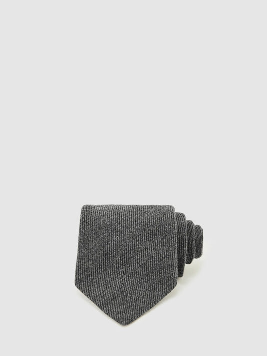 Wool-Silk Textured Tie Charcoal | Men