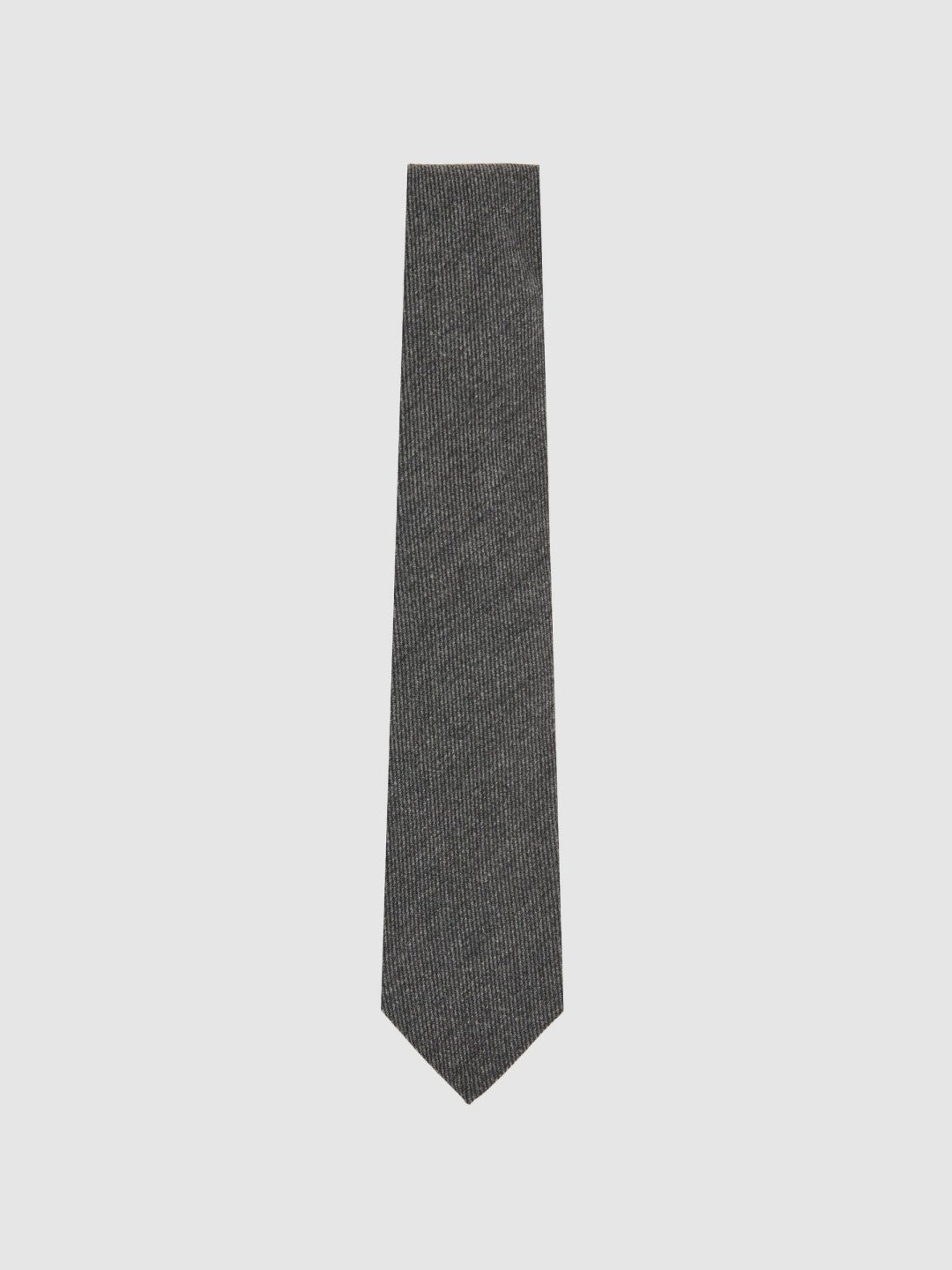 Wool-Silk Textured Tie Charcoal | Men