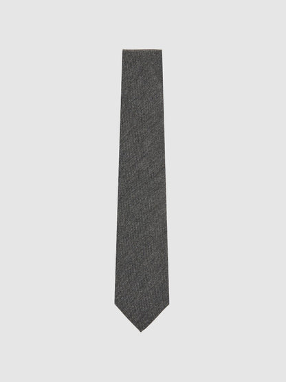 Wool-Silk Textured Tie Charcoal | Men