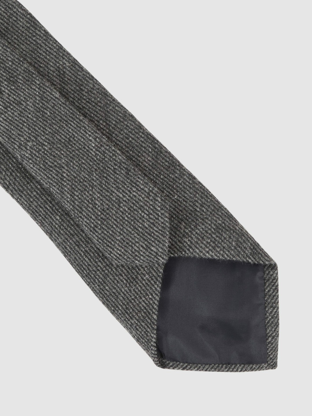 Wool-Silk Textured Tie Charcoal | Men