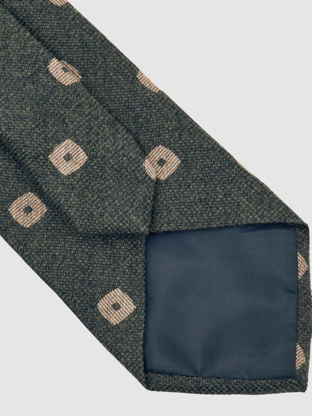 Silk-Wool Square-Medallion Tie Forest Green | Men