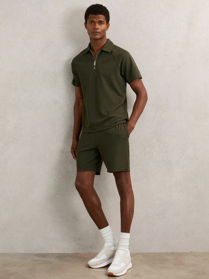 Textured Drawstring Shorts Green | Men