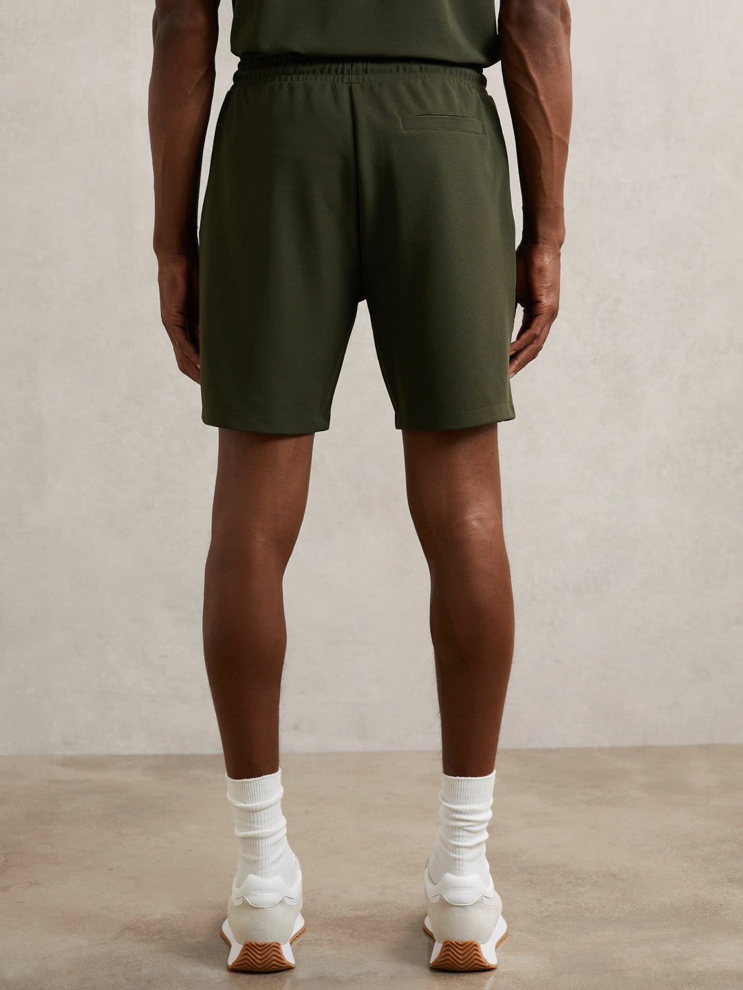 Textured Drawstring Shorts Green | Men